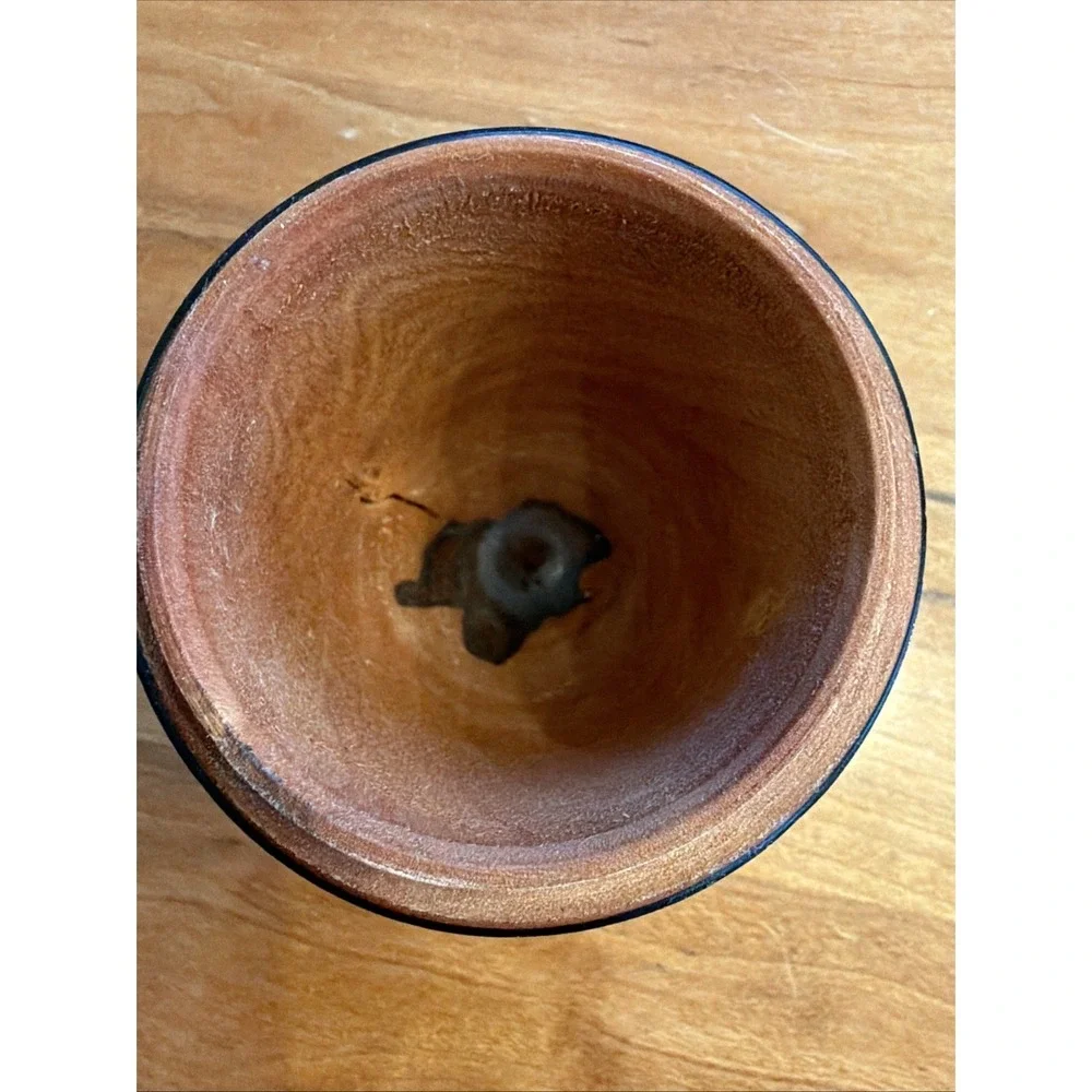 Hand Turned California Pepperwood With Knots Lidded Box Signed‎ & Dated 2024